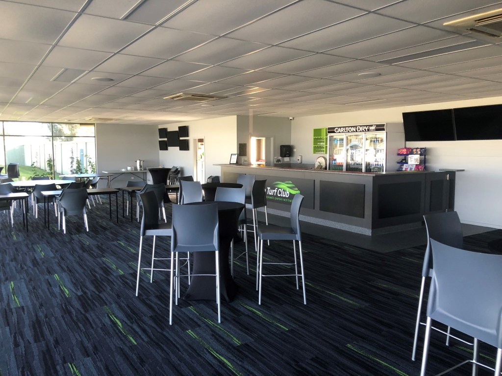 The upgraded bar area at Sale Turf Club. 