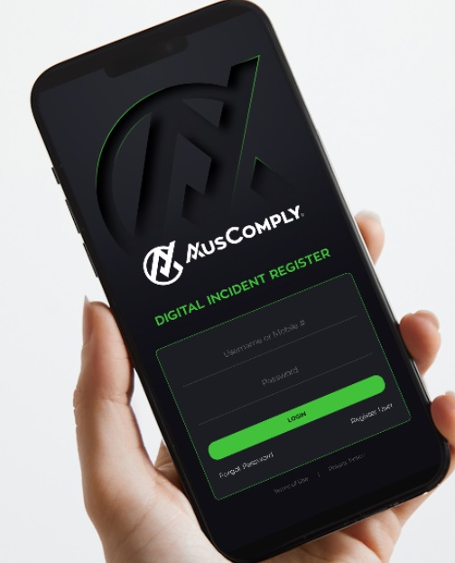 AusComply digital incident register displayed on a mobile device app